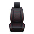 Car Leather Full Coverage Seat Cushion Cover, Luxury Version,Only One Front Seat(Black Red)