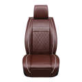 Car Leather Full Coverage Seat Cushion Cover, Luxury Version,Only One Front Seat(Coffee)