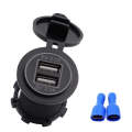 Universal Car Charger 2 Port Power Socket Power Dual USB Charger 5V 4.2A IP66 with Aperture(Red L...