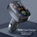 ROCK B301 Dual USB + PD Bluetooth 5.0 FM Transmitter & Car Charger, Support TF Card / U-disk(Black)