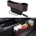Car Multi-functional Co-pilot Seat Console PU Leather Box Cigarette Lighter Charging Pocket Cup H...