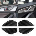4 PCS Car Carbon Fiber Door Inner Handle Wrist Panel Decorative Sticker for Mazda Axela 2014 / 20...