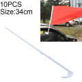 10 PCS 34cm Clip-type Car Window Plastic Flagpole, No Flag
