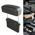 Universal Car PU Leather Wrapped Armrest Box Cushion Car Armrest Box Mat with Storage Box (Black)