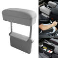 Universal Car PU Leather Wrapped Armrest Box Cushion Car Armrest Box Mat with Storage Box (Grey)