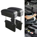 2 PCS Universal Car PU Leather Wrapped Armrest Box Cushion Car Armrest Box Mat with Storage Box (...