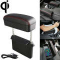 Universal Car Wireless Qi Standard Charger PU Leather Wrapped Armrest Box Cushion Car Armrest Box...