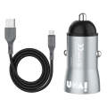 IVON CC39 18W 3.1A QC 3.0 USB Car Charger + 1m USB to Micro USB Fast Charge Data Cable Set
