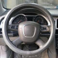 Universal Car Genuine Leather Pinhole Steering Wheel Cover, Diameter: 38cm(Grey)