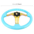 Car Colorful Modified Racing Sport Horn Button Steering Wheel, Diameter: 35cm(Sky Blue)
