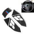 5 in 1 Car Carbon Fiber Tricolor Steering Wheel Button Decorative Sticker for BMW 5 Series E60 20...