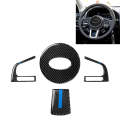 4 in 1 Car Carbon Fiber Blue Steering Wheel Button Decorative Sticker for Subaru Forester 2016-20...