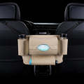 Car Front Seat Hanging Bag Paper Towel / Water Cup Storage Bag(Beige)