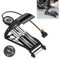 0903E Car / Motorcycle / Bicycle Portable High Pressure Double Pipe Inflatable Cylinder Pedal Air...