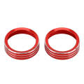 2 PCS Car Metal Air Conditioner Knob Case for Nissan X-TRAIL (Red)