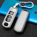 For Mazda Smart 3-button Car TPU Key Protective Cover Key Case with Key Ring (Silver)