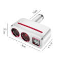 SHUNWEI SD-1918 80W 3.1A Car 2 in 1 Dual USB Charger (White)