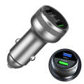 Dual USB 66W Car Flash Charger for OPPO / Huawei (Silver)