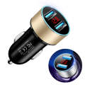 JMG-C016A 5V 3.1A Car Dual USB Charger with LED Display(Gold)