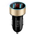 JMG-C016A 5V 3.1A Car Dual USB Charger with LED Display(Gold)