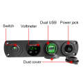 3 PCS 4-hole Panel Combination Switch Dual USB 4.2A Power Plug with Voltmeter(Red Light)