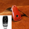 For Mercedes-Benz Colorful Edge Style Car Cowhide Leather Key Protective Cover Key Case (Red)