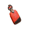 For Volkswagen Car Cowhide Leather Key Protective Cover Key Case, A Version(Red)