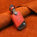 For Volkswagen Car Cowhide Leather Key Protective Cover Key Case, B Version(Red)