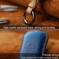 For Mazda Old Style Hallmo Car Cowhide Leather Key Protective Cover Key Case, Two Keys Version(Br...