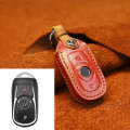 For Buick Car Cowhide Leather Key Protective Cover Key Case, Four Keys Version (Red)