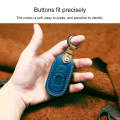 For Buick Car Cowhide Leather Key Protective Cover Key Case, Five Keys Version (Blue)