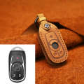 For Buick Car Cowhide Leather Key Protective Cover Key Case, Five Keys Version (Brown)