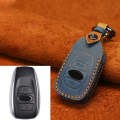 For Subaru Car Cowhide Leather Key Protective Cover Key Case (Blue)