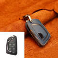 For Cadillac New Style Car Cowhide Leather Key Protective Cover Key Case (Blue)