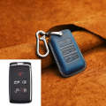 For Land Rover Car Cowhide Leather Key Protective Cover Key Case (Blue)