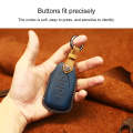 For Chevrolet Car Cowhide Leather Key Protective Cover Key Case, Three Keys Version (Blue)