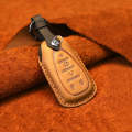 For Chevrolet Car Cowhide Leather Key Protective Cover Key Case, Five Keys Version (Brown)