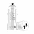 40W Dual PD Car 2 in 1 Fast Charger Car Cigarette Lighter (White)