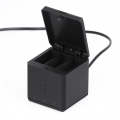 RUIGPRO USB Triple Batteries Housing Charger Box with Cable & Indicator Light for GoPro HERO9 Bla...