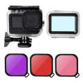 Waterproof Case + Touch Back Cover + Purple Red Pink Lens Filter for GoPro HERO10 Black / HERO9 B...