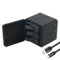 RUIGPRO USB Triple Batteries Housing Charger Box with USB Cable & LED Indicator Light for GoPro H...
