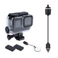 For GoPro HERO10 Black / HERO9 Black 30m Charging Waterproof Housing Case with Buckle Basic Mount...