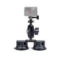 Dual Suction Cup Mount Holder with Tripod Adapter & Screw & Phone Clamp & Anti-lost Silicone Net ...