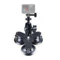 Triangle Suction Cup Mount Holder with Tripod Adapter & Screw & Phone Clamp & Anti-lost Silicone ...