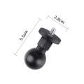 25mm 1/4 inch Screw ABS Ball Head Adapter Mount(Black)
