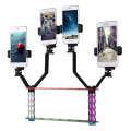 Smartphone Live Broadcast Bracket Dual Hand-held Selfie Mount Kits with 2x V-Bracket + 3x Phone C...