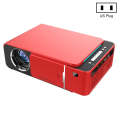 T6 2000ANSI Lumens 1080P LCD Mini Theater Projector, Phone Version, US Plug(Red)
