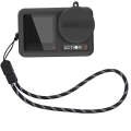 For DJI OSMO Action 4 / 3 STARTRC Silicone Shockproof Case with Lens Cap & Strap (Black)