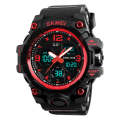 SKMEI 1155B Multifunctional Men Outdoor Sports Noctilucent Waterproof Large Dial Wrist Watch(Red)