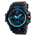 SKMEI 1155B Multifunctional Men Outdoor Sports Noctilucent Waterproof Large Dial Wrist Watch(Blue)